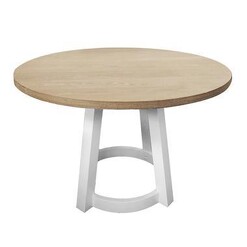 Picture of Havana Round Timber Dining Table 120cm - Natural/White