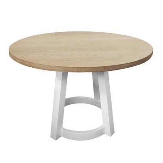 Picture of Havana Round Timber Dining Table 120cm - Natural/White Picture of Havana Round Timber Dining Table 120cm - Natural/White