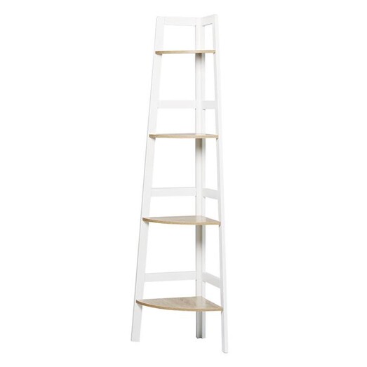 Picture of Hawaii 4-Tier Display Ladder Corner Shelf in White by HelloFurniture