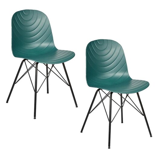 Picture of Hayden Set of 2 Dark Green Dining Chairs Plastic New Oriental