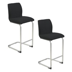 Picture of Haynes Set of 2 Faux Leather Bar Stools in Black by Bay Road Designs