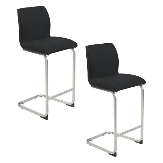 Picture of Haynes Set of 2 Faux Leather Bar Stools in Black by Bay Road Designs Picture of Haynes Set of 2 Faux Leather Bar Stools in Black by Bay Road Designs