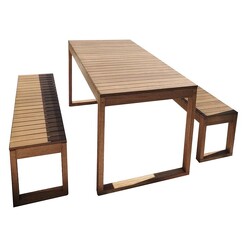 Picture of Heather 4-Seater Outdoor Dining Set Wood Natural Loftanna Home