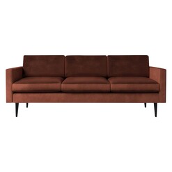 Picture of Helene Velvet 3 Seater Sofa in Brown by SWYFT