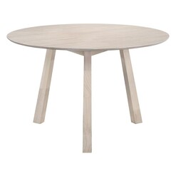 Picture of Helga Round Dining Table Solid Wood White E-living