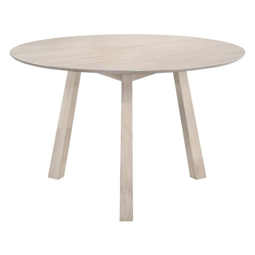 Picture of Helga Round Dining Table Solid Wood White E-living