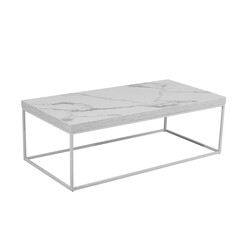 Picture of Hellen Rectangular Coffee Table W/ Marble Effect - White