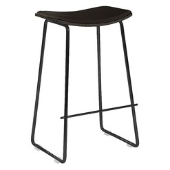 Picture of Hendrix Bar Stool, Black Leather Life Interiors