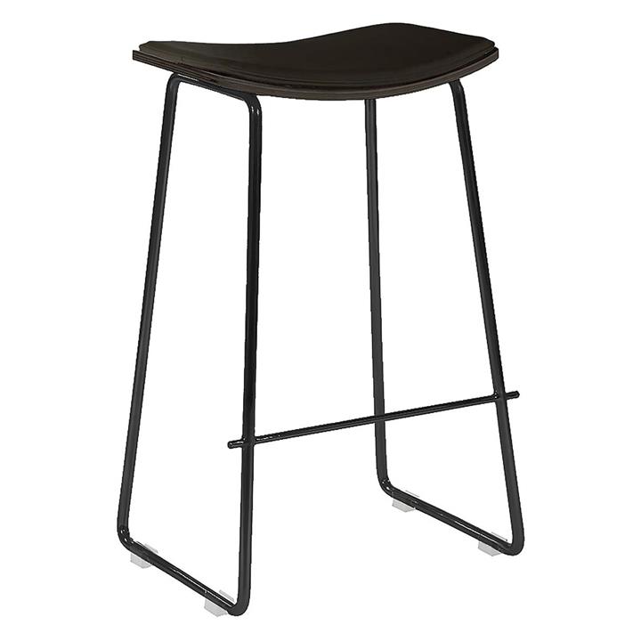 Picture of Hendrix Bar Stool, Black Leather Life Interiors