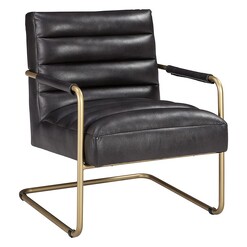 Picture of Henri Accent Armchair Faux Leather Black Jasper Home Living