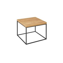Picture of Henry Square Wooden Lamp End Side Table Metal Frame - Oak