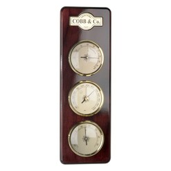 Picture of Heritage 3-in-1 Bar Weather Station with Gloss Finish in Mahogany by Cobb & Co