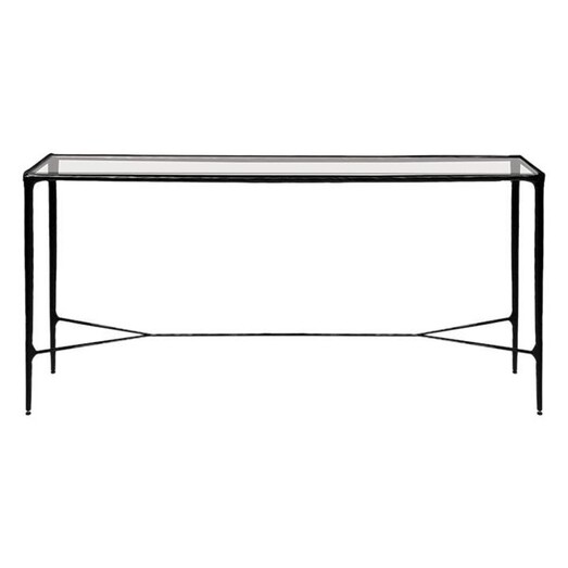 Picture of Heston Glass Desk in Black by CAFE Lighting & Living
