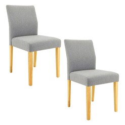 Picture of Heyne Set of 2 Upholstered Dining Chairs Polyester Grey HOMESTAR