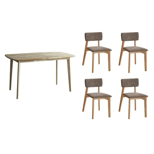 Picture of Hockey 5-Piece Dining Set Solid Wood Natural/Grey The Import Depot
