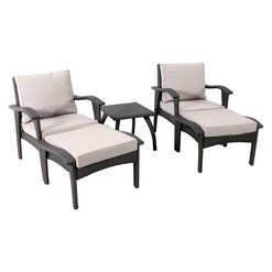 Picture of Honolulu 5-Piece Outdoor Sun Lounge Set, Grey Wicker Homeflex