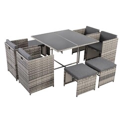 Picture of Horrocks 9-Piece Outdoor Dining Set Wicker Assorted Dreamo Living