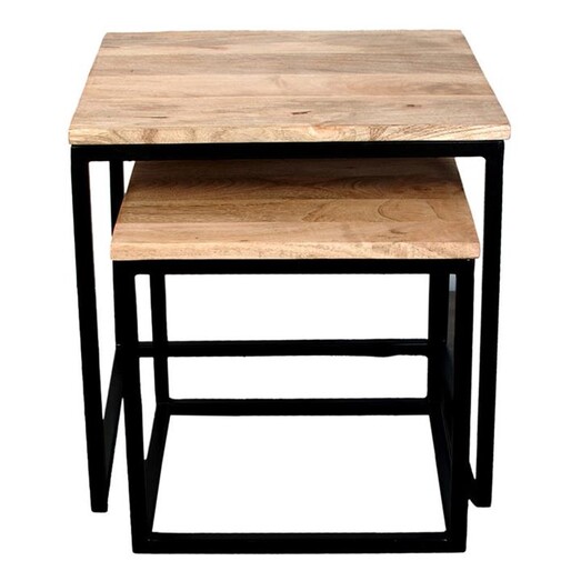 Picture of Houston Nesting Table (Set of 2) Wood Natural/Black j.elliot HOME Picture of Houston Nesting Table (Set of 2) Wood Natural/Black j.elliot HOME
