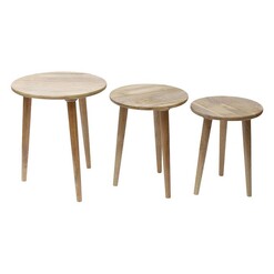 Picture of Hugh Set of 3 Timber Nesting Tables in Light Brown by j.elliot HOME