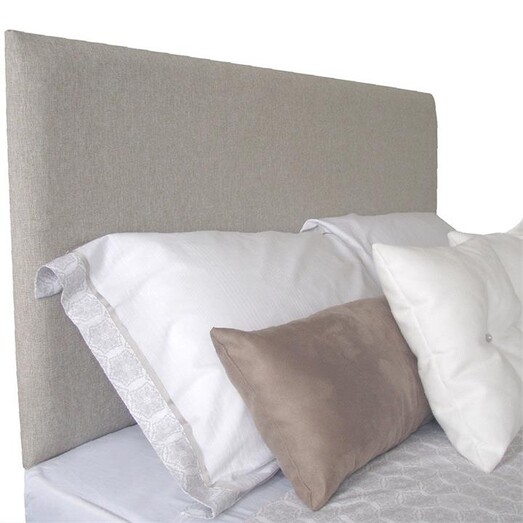 Picture of Hugh Upholstered Bed Head, Timber Legs Size King in Off-White by Cornermill