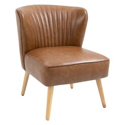 Picture of Hugo Faux Leather Lounge Chair in Dark Brown by HOMESTAR