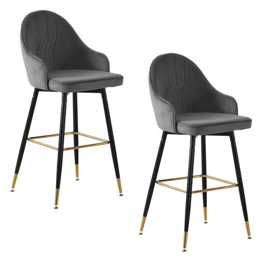 Picture of Humboldt Set of 2 Velvet Swivel Bar Stools Assorted Levede