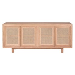 Picture of Iluka Rattan & Oak 4-Door Sideboard in Natural by Abide Interiors