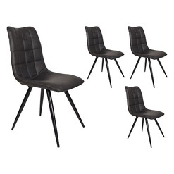 Picture of Imre Eco Leather Dining Chair Set Black Size Set of 4 by Bay Road Designs