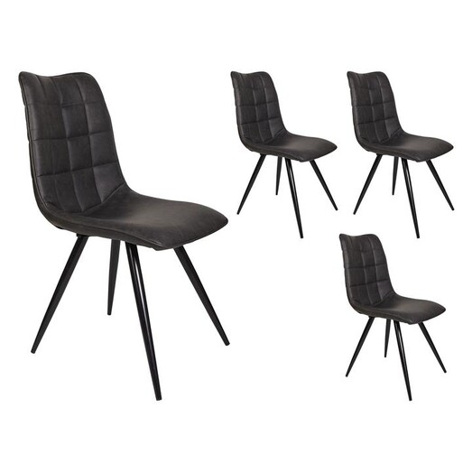 Picture of Imre Eco Leather Dining Chair Set Black Size Set of 4 by Bay Road Designs