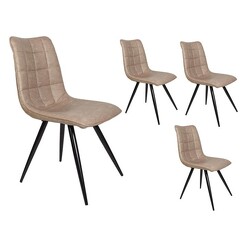 Picture of Imre Eco Leather Dining Chair Set Size Set of 4 in Antique Fawn by Bay Road Designs