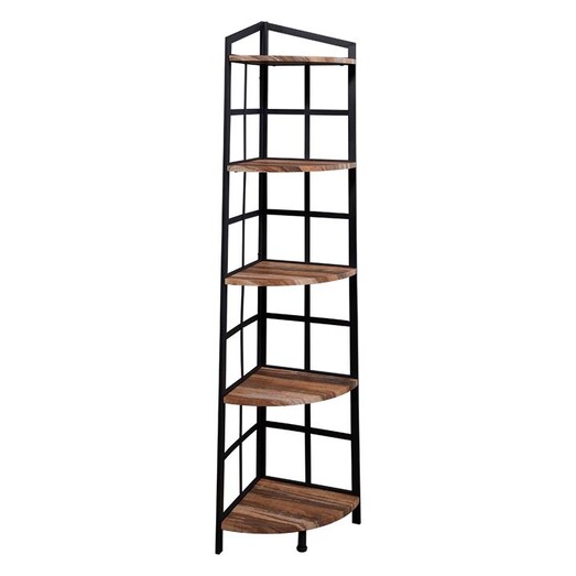 Picture of Industrial 5 Tier Corner Bookshelf in Brown by IHOMDEC