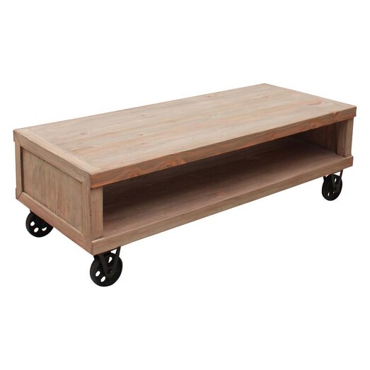 Picture of Industrial Cart Coffee Table Wood Antique Pine Hudson Furniture