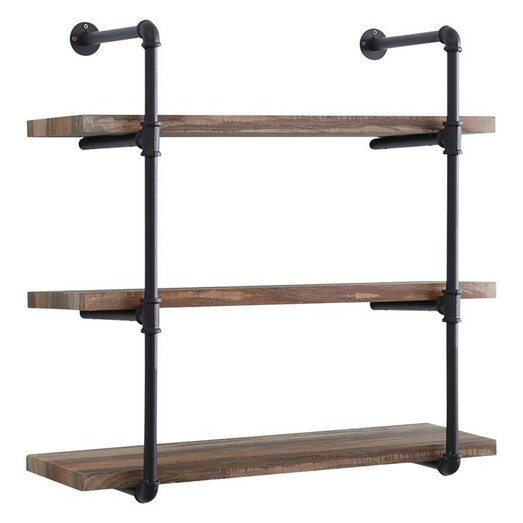 Picture of Industrial Pipe Style Wall Shelf MDF Brown/Black IHOMDEC