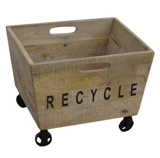 Picture of Industrial Recycled Basket on Cast Iron Whells - Natural