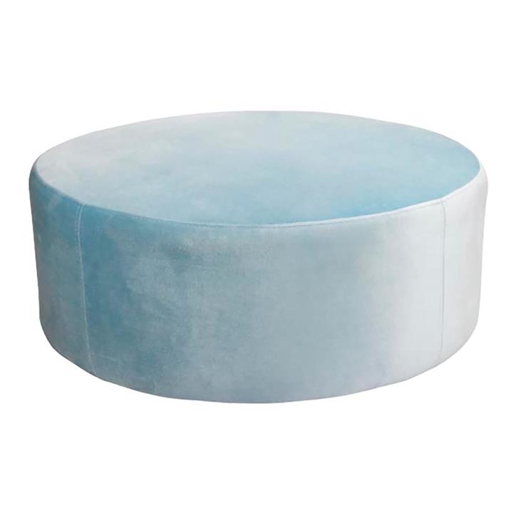 Picture of Irene Velvet Ottoman Size Large in Blue by D&D Design
