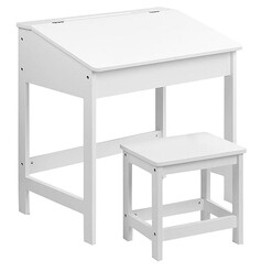 Picture of Irta Kids' Desk & Stool Set MDF White Big Fun Club