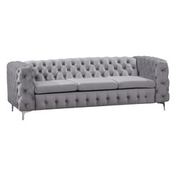 Picture of Isbel Velvet 2 & 3 Seater Sofa Set in Grey by Rothbury Home