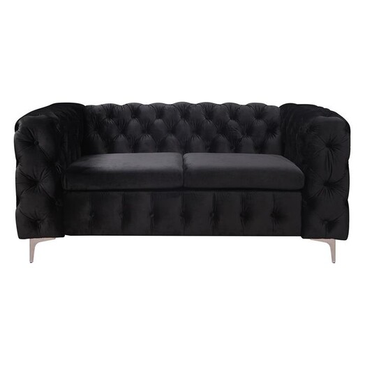 Picture of Isbel Velvet 2 Seater Sofa Black Rothbury Home