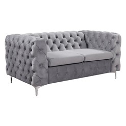 Picture of Isbel Velvet 2 Seater Sofa in Grey by Rothbury Home