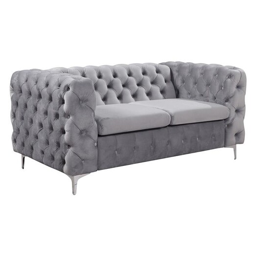 Picture of Isbel Velvet 2 Seater Sofa in Grey by Rothbury Home