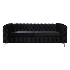Picture of Isbel Velvet 3 Seater Sofa Black Rothbury Home