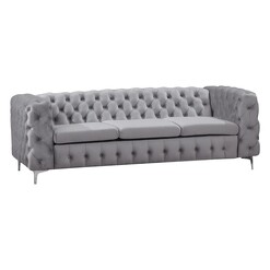 Picture of Isbel Velvet 3 Seater Sofa in Grey by Rothbury Home