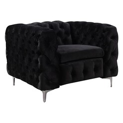 Picture of Isbel Velvet Armchair Black Rothbury Home