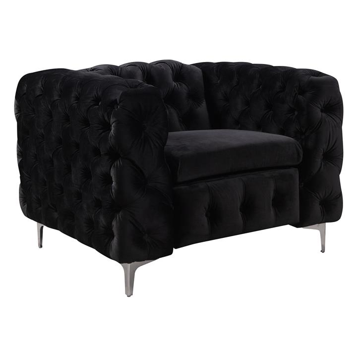 Picture of Isbel Velvet Armchair Black Rothbury Home