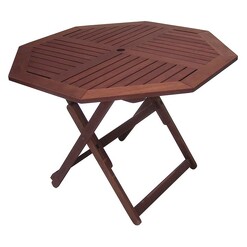 Picture of Island Octagonal Folding Outdoor Table Wood Mahogany The Import Depot