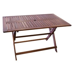Picture of Island Rectangular Folding Outdoor Table Wood Mahogany The Import Depot