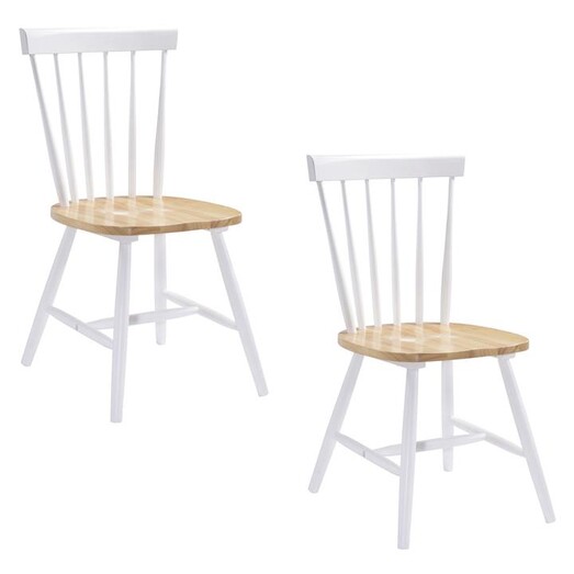 Picture of Issa Timber Dining Chair, High Back (Set of 2) Solid Wood Natural/White E-living