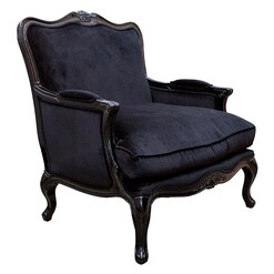 Picture of Issabelle Armchair, Black Velvet Huntington Lane