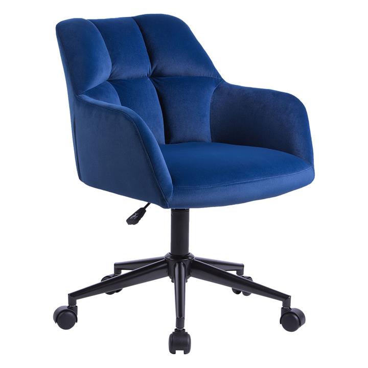 Picture of Ivann Velvet Office Chair in Blue by UBiZ Furniture