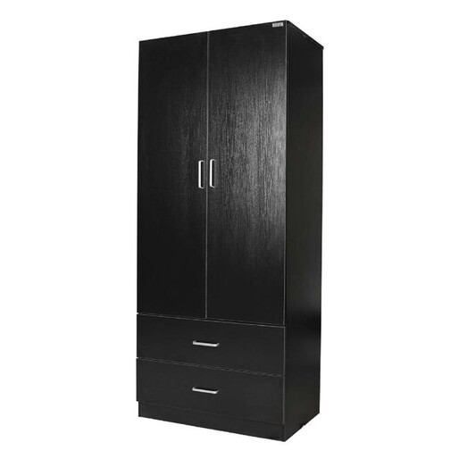 Picture of Jace 2-Door 2-Drawers Wardrobe Closet Clothes Storage Cabinet - Black